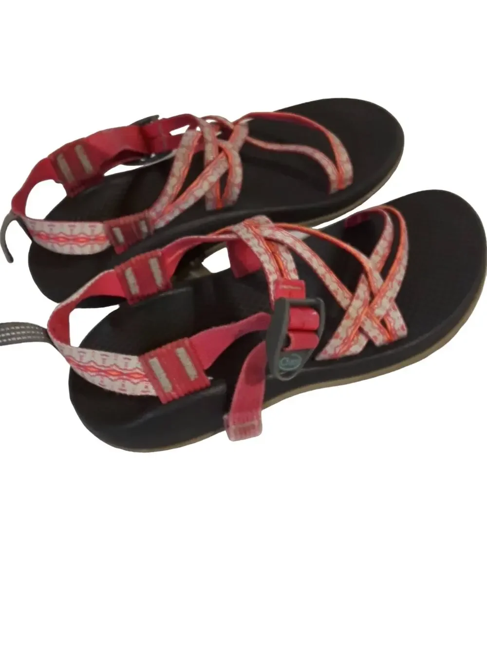 Chacos Women Sz 5 Gray Pink Strappy Adjustable Hiking Outdoors Water Sandal